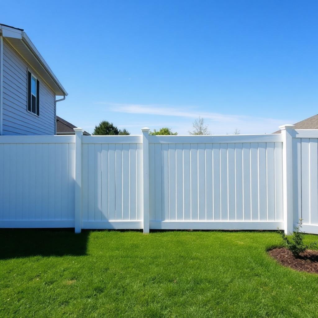 White vinyl privacy fence